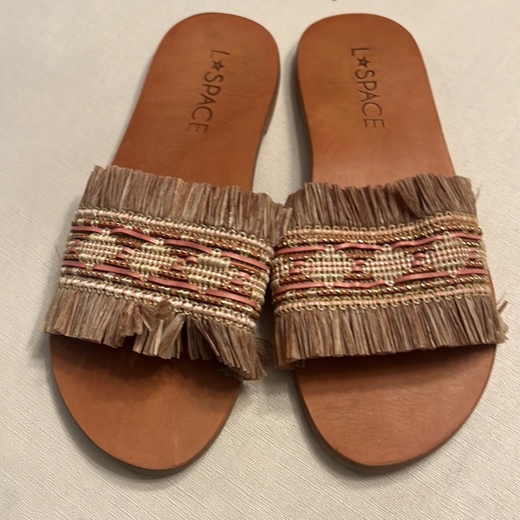 l*space Shoes - Lspace woven straw flats